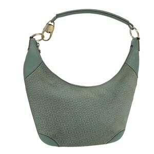 GUCCI Shoulder Bag Suede Blue Gold 001 001